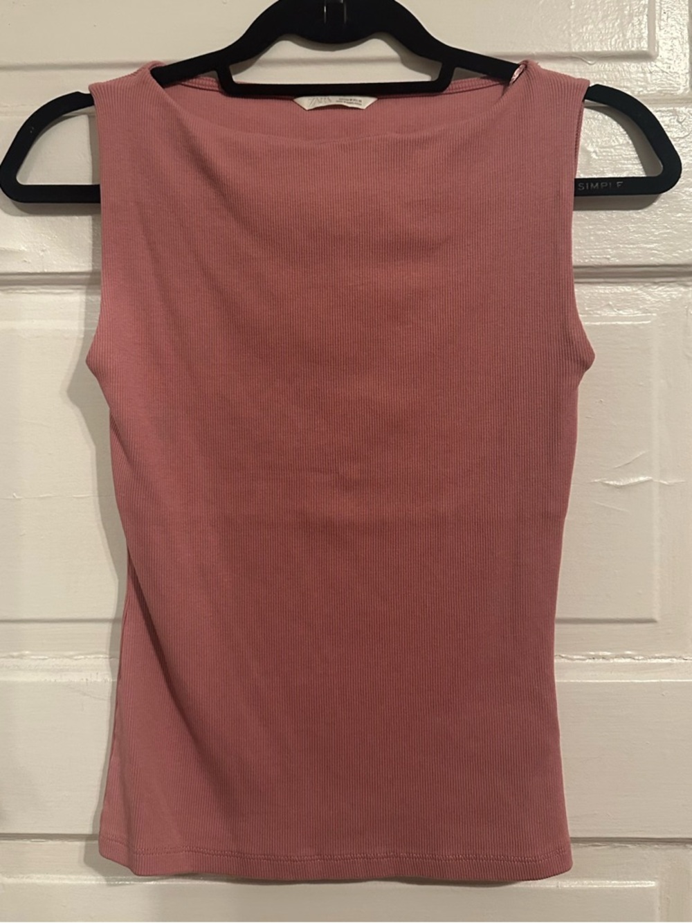 Zara Sleeveless Ribbed Tank - Dusty Pink